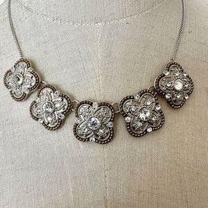 Square rhinestone necklace